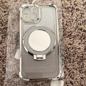 3 for$5✨iPhone 13/14 Glittery Silver Phone Case with Mirror Ring Holder *New*